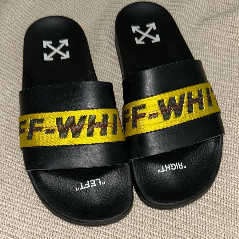 Off-White Black and Yellow Sandals Bold Streetwear Design